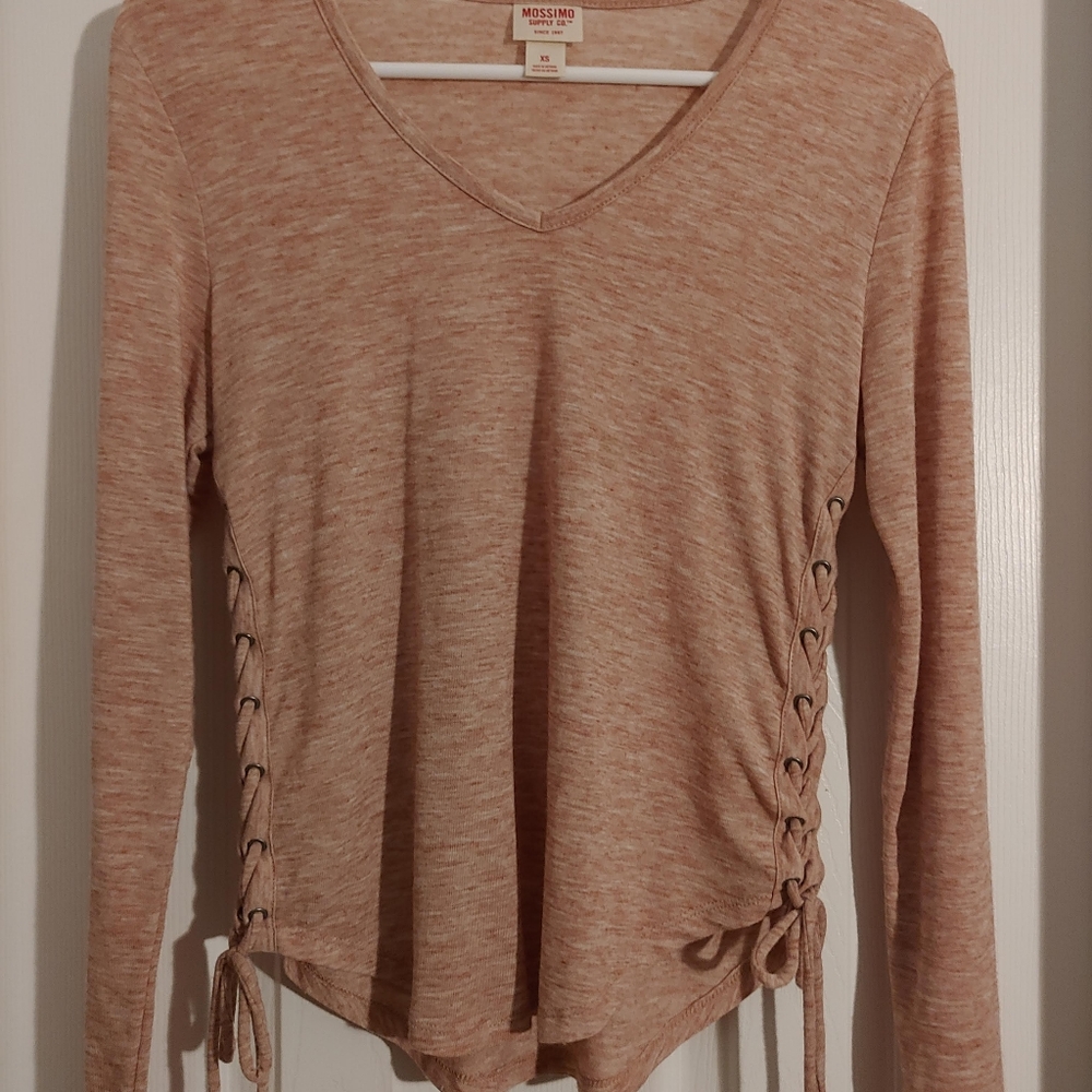Boho pink long-sleeve top